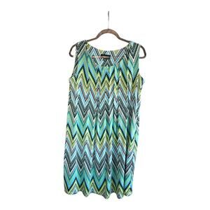 RN Studio by Ronni Nicole Shift Dress Sleeveless Geometic Multicolor Size M